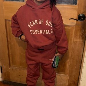 Essentials Kids Burgundy Joggers